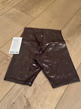 lululemon athletica High-Rise Shimmer Bike Shorts - Plum